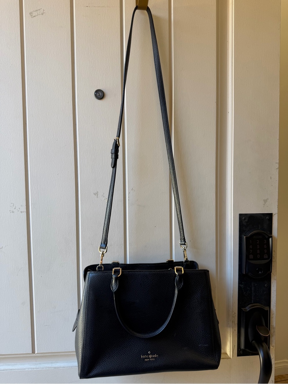 Kate Spade Black Leather Satchel Shoulder Bag